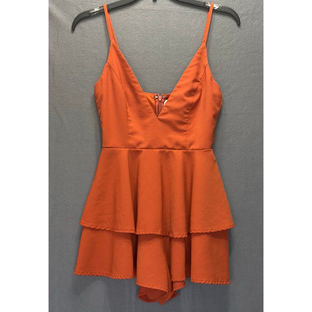 Princess Polly burnt orange‎ romper sz 2 boho cottage